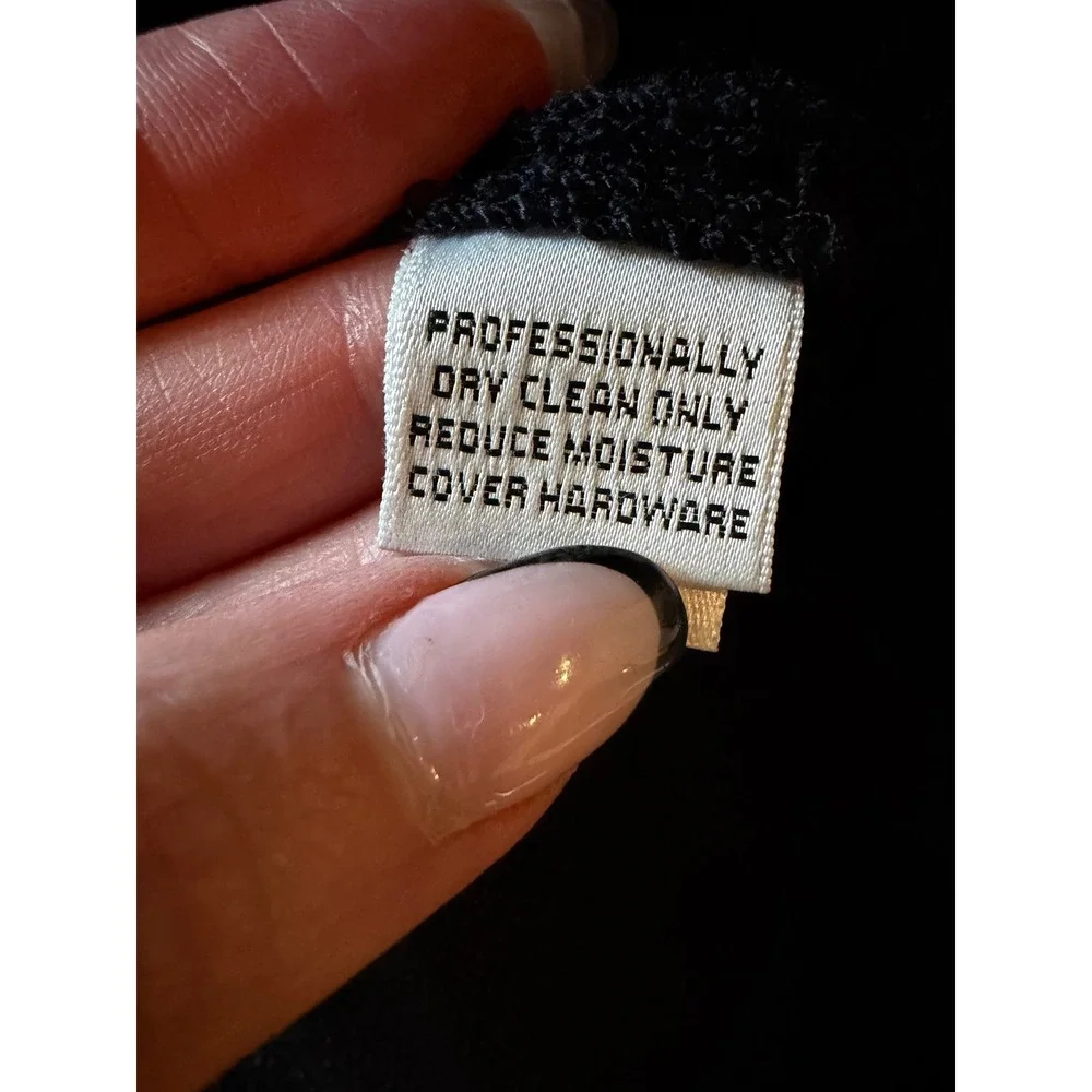 St John Collection Ruffle Knit Maxi Cardigan Women 6 Black Excellent Belted - Picture 11 of 11